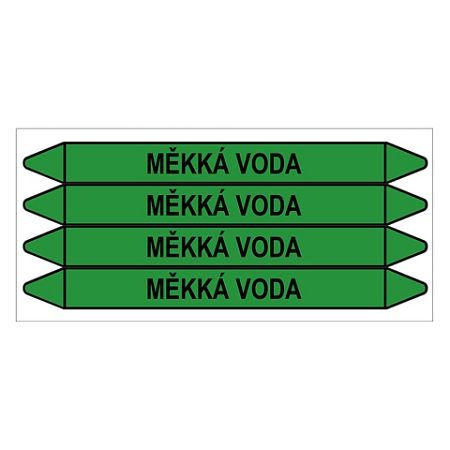 Značení potrubí, měkká voda,4 ks, 250 × 26 mm